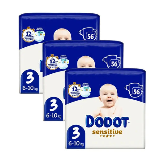 Dodot Sensitive Size 3 (6-10 Kg), 168 Nappies