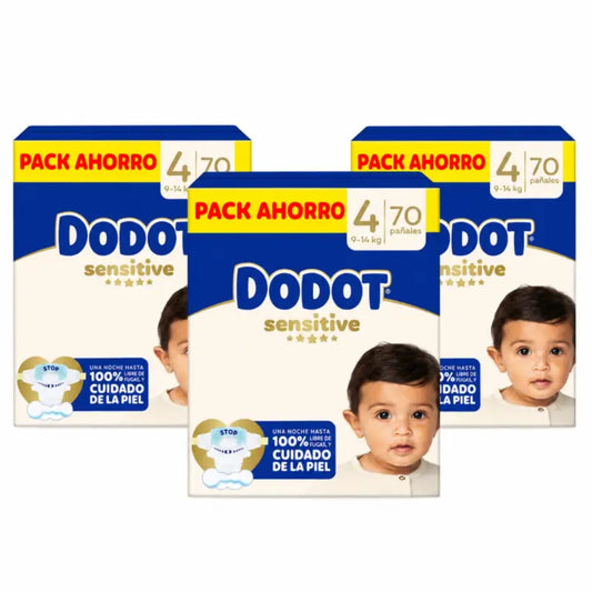 Dodot Sensitive, koko 4, vauvoille, 9 kg, 14 kg, 210 vaippaa