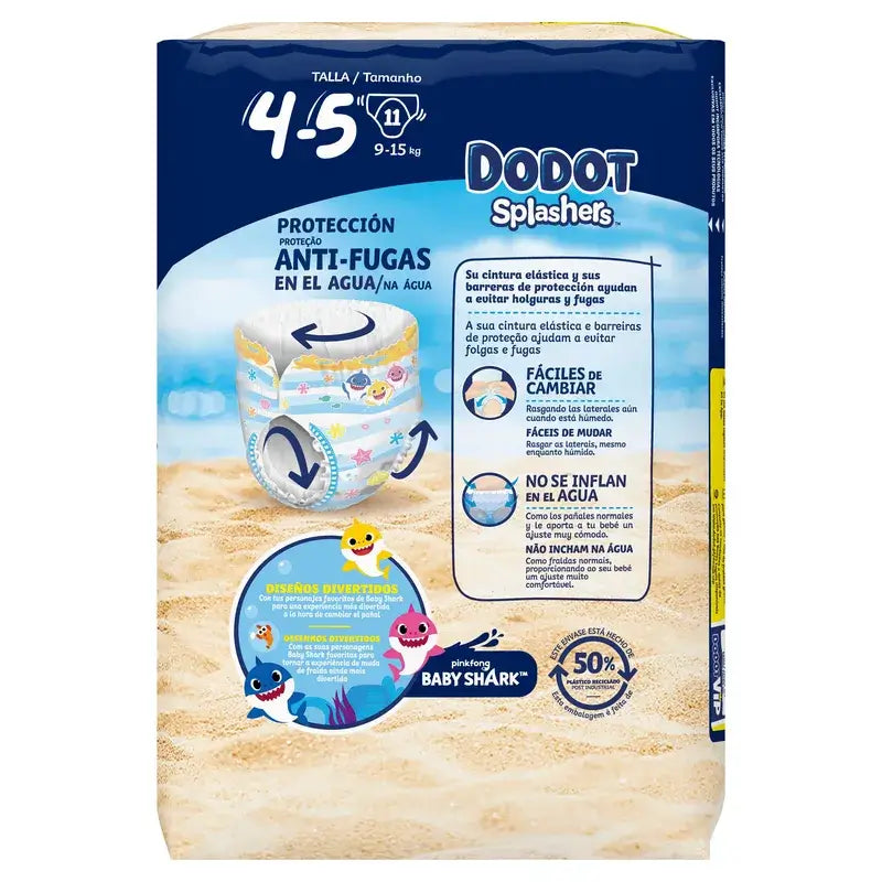 Dodot Splashers -vesivaipat, koko 4–5, 11 kpl