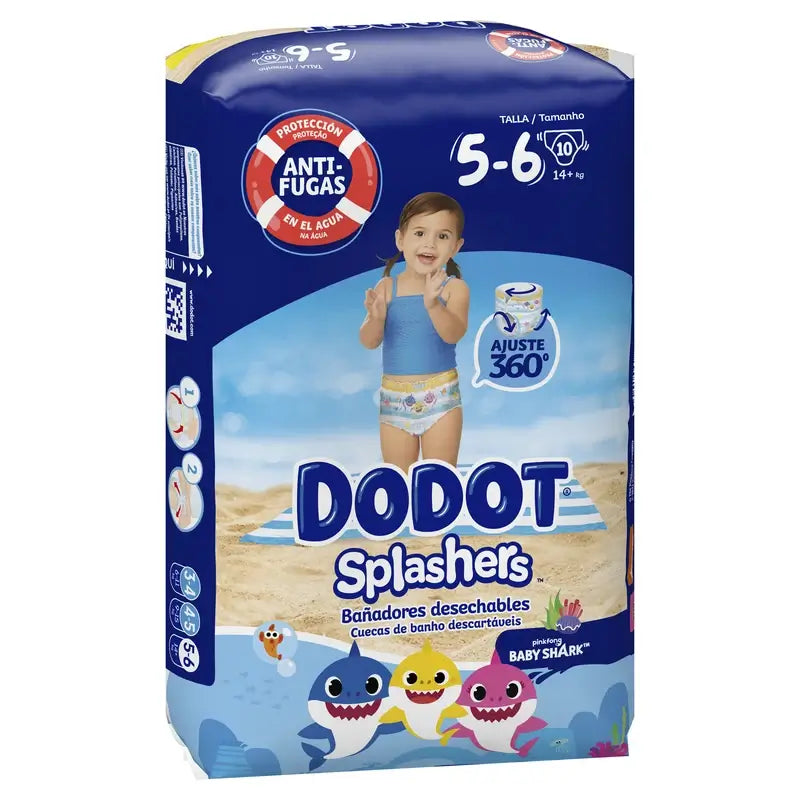 Dodot Splashers -vesivaipat, koko 5–6, 10 kpl