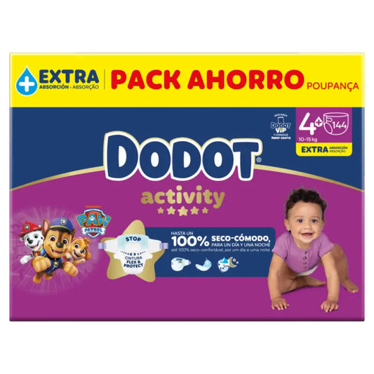 Dodot Activity, koko 4+, 10–15 kg, 144 vaippaa