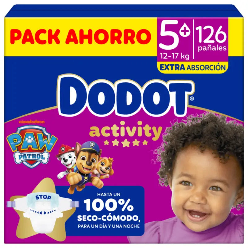 Dodot Activity, koko 5+, 12–17 kg, 126 vaippaa