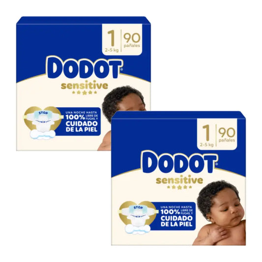 Dodot Sensitive -vaipat, jättipakkaus, koko 1, 2 x 90 kpl