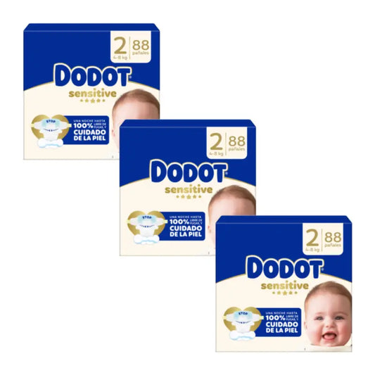 Dodot Sensitive -vaipat, jumbopakkaus, koko 2, 3 x 88 kpl