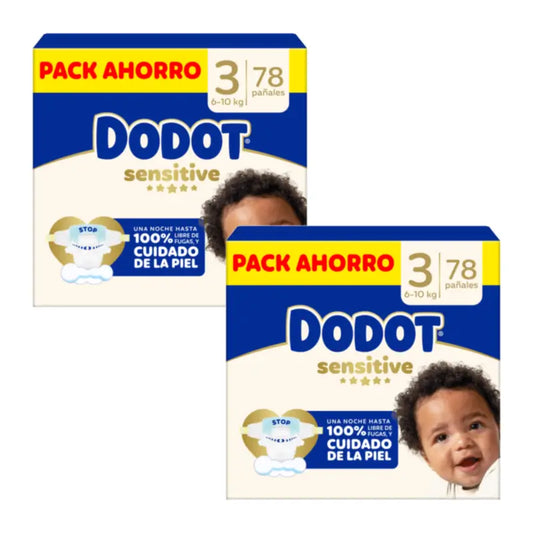 Dodot Sensitive -vaipat, jättipakkaus, koko 3, 2 x 78 kpl