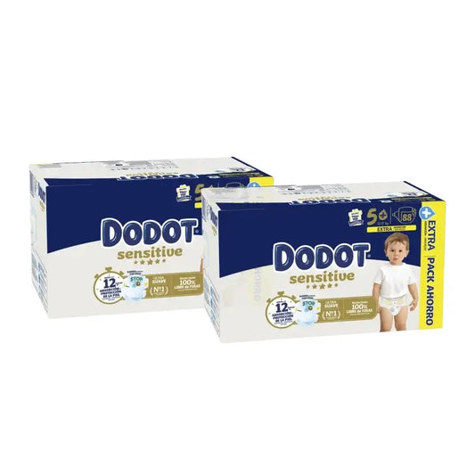 Dodot Sensitive Extra -pakkaus, koko 5+, vaippoja, 2 x 88 kpl