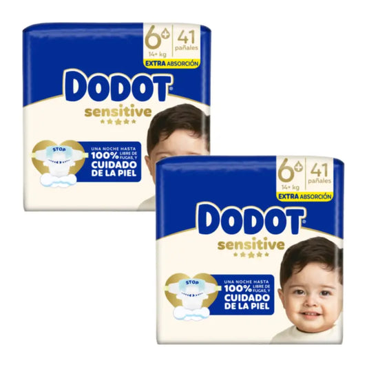 Dodot Sensitive, koko 6 (Extra-Jumbo), 2 x 41 vaippaa sisältävä pakkaus