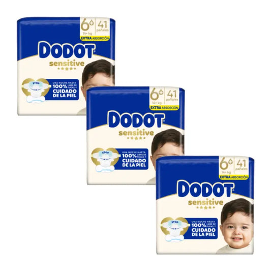 Dodot Sensitive, koko 6 (Extra-Jumbo), 3 x 41 vaippaa