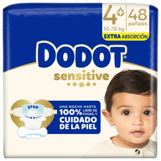 Dodot Sensitive -vaipat, erittäin imukykyiset, 10–15 kg, koko 4+, 48 kpl