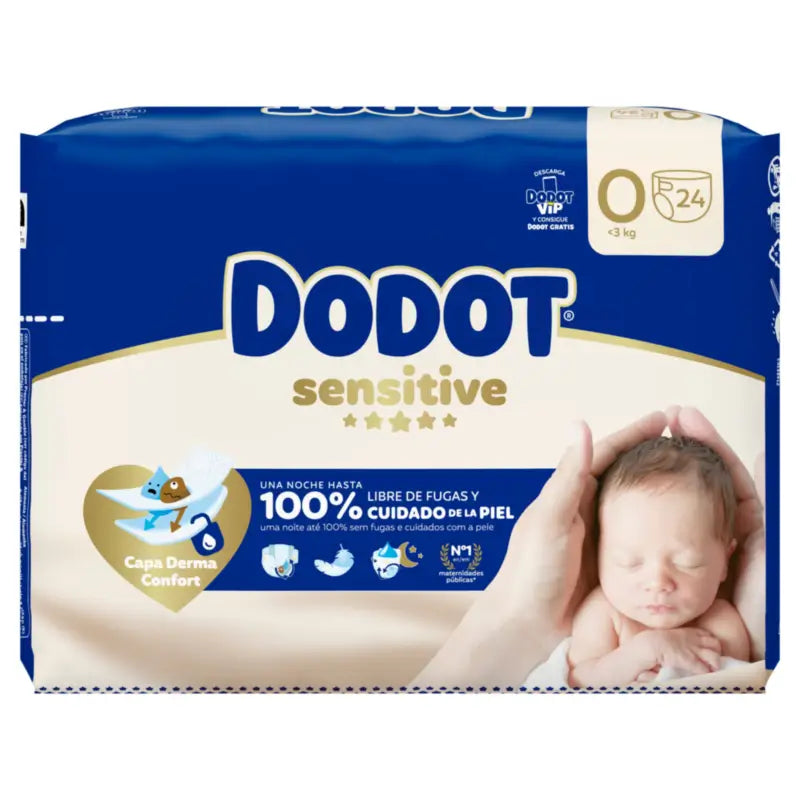 Dodot Sensitive, koko 0, 24 vaippaa