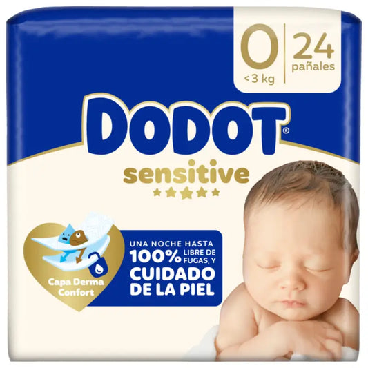 Dodot Sensitive, koko 0, 24 vaippaa