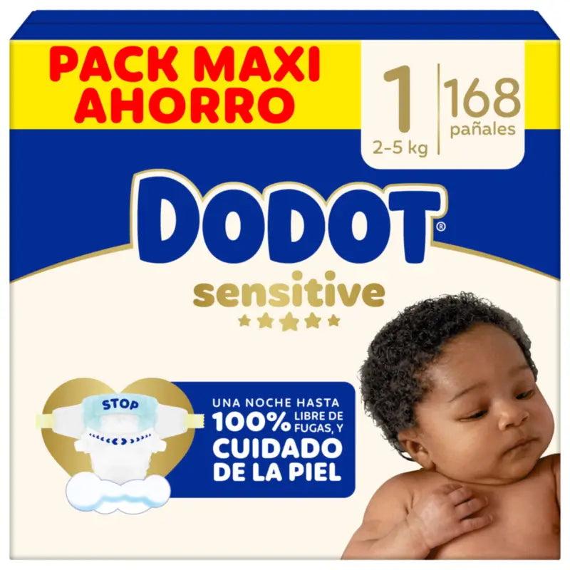 Dodot Sensitive Koko 1, vaipat, 2–5 kg, 168 kpl