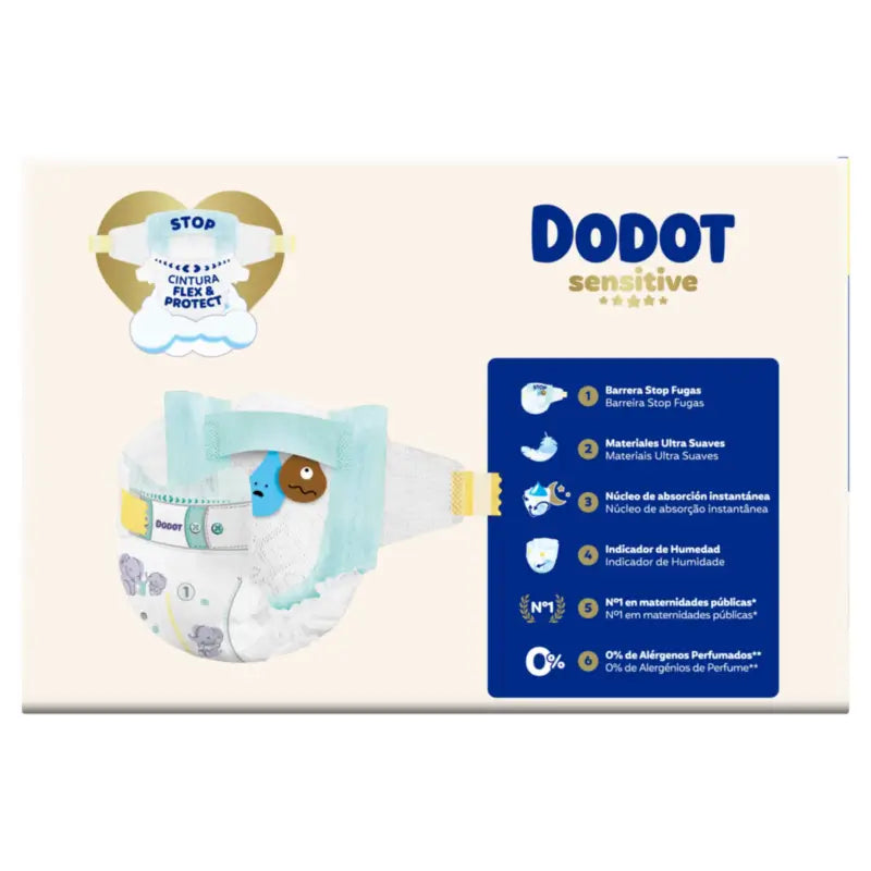 Dodot Sensitive Koko 1, vaipat, 2–5 kg, 168 kpl