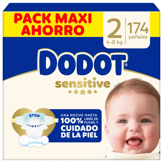 Dodot Sensitive, koko 2, vaipat, 4–8 kg, 174 kpl