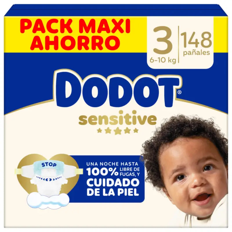 Dodot Sensitive, koko 3, vaipat, 6–10 kg, 148 kpl