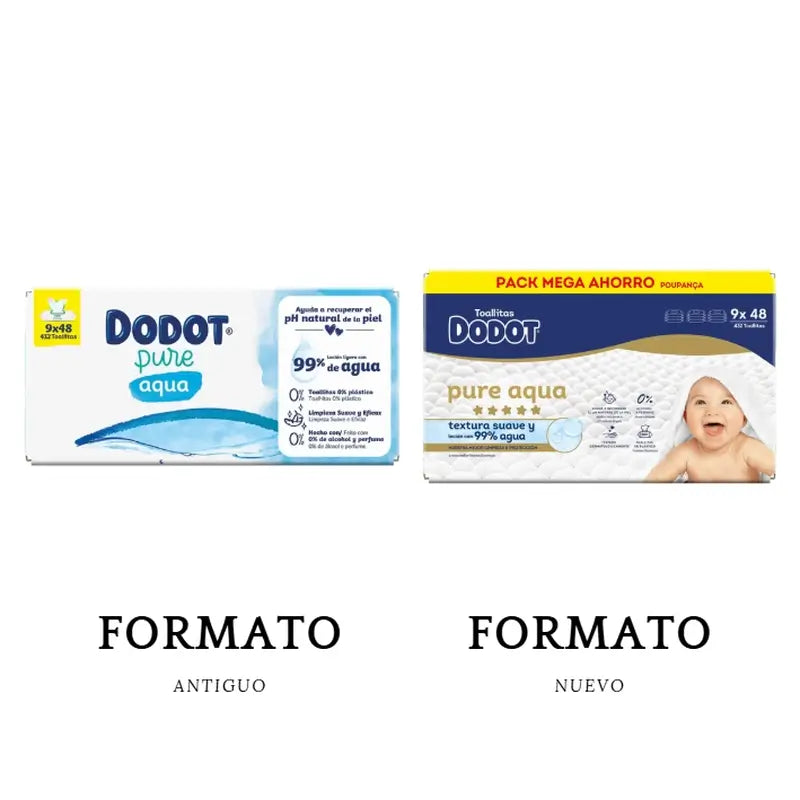 Dodot Pure Aqua -pyyhkeet, 9 x 48, 432 kpl