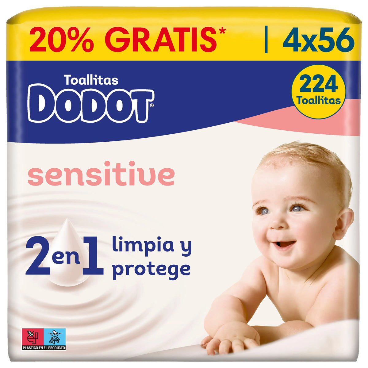 Dodot Sensitive -pyyhkeet, 4 x 56, 224 kpl (20 % ILMAISEKSI)