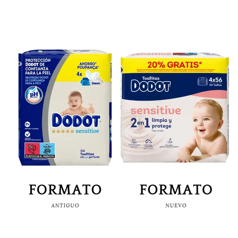 Dodot Sensitive -pyyhkeet, 4 x 56, 224 kpl (20 % ILMAISEKSI)