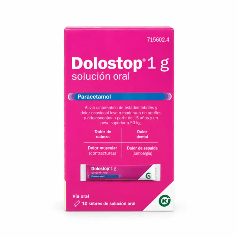 Dolostop 1 g suun kautta otettava liuos, 10 annospussia