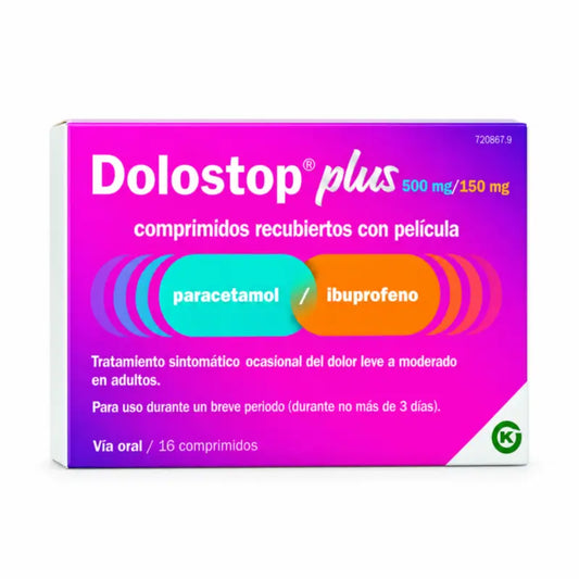 Dolostop Plus 500 mg/150 mg, 16 tablettia