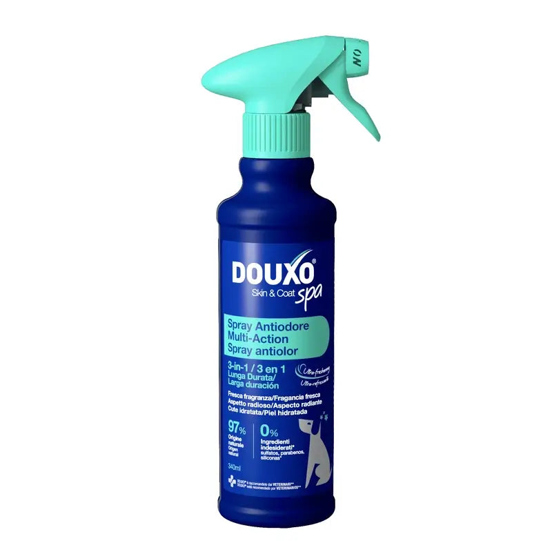 Douxo Skin & Coat Spa -monitoiminen hajunpoistosuihke koirille, 340 ml