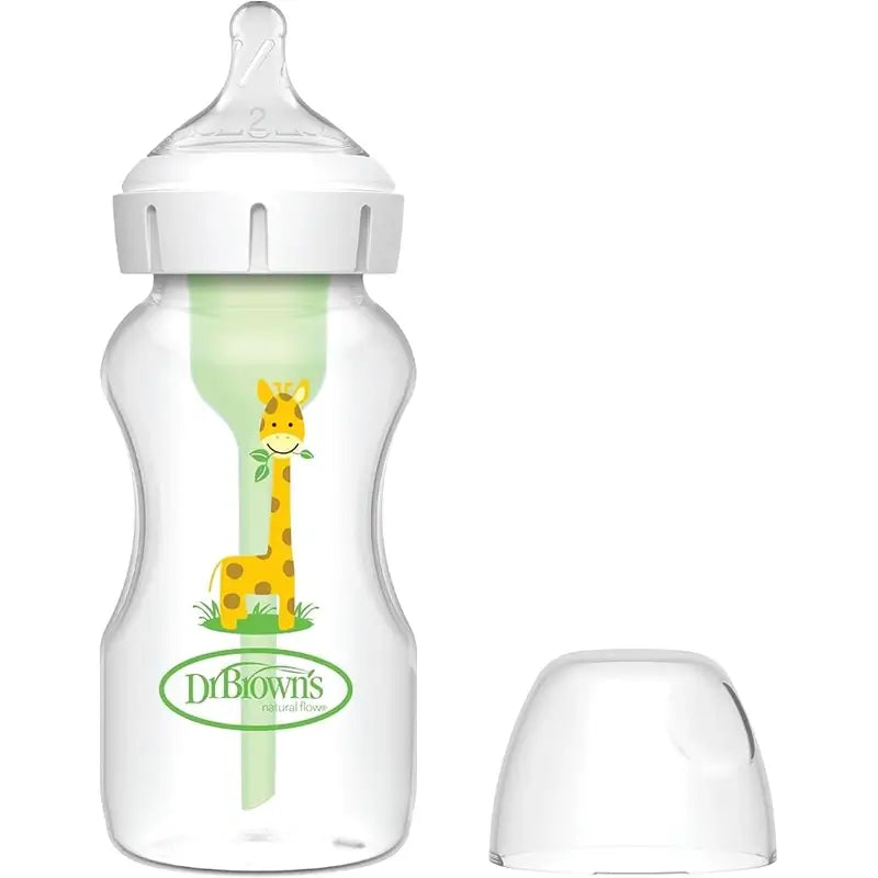 Dr. Brown's leveäsuinen kirahvi-tutipullo PP Options + tutti nro 2, 270 ml