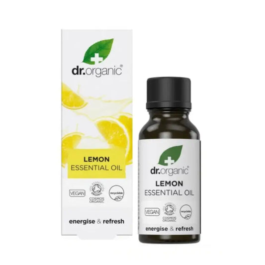 Dr.Organic: 100 % puhdas, luomulaatuinen sitruunan kuoren eteerinen öljy, 10 ml
