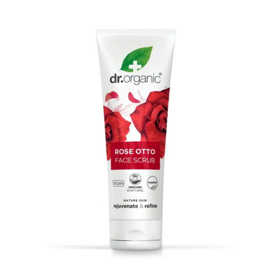 Dr.Organic Rosa Damascena -kasvokuorinta kypsälle iholle, 125 ml