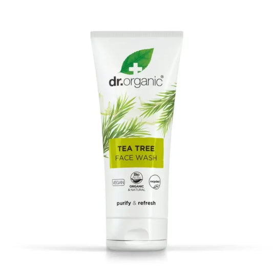 Dr.Organic Teepuu-kasvopuhdistusaine rasvaiselle iholle, 200 ml