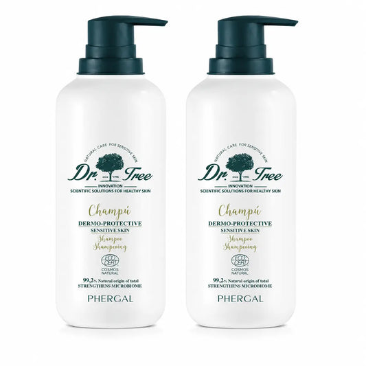 Dr. Tree -shampoo, luonnollinen ihonsuoja herkkälle päänahalle, 400 ml, 2 kpl:n pakkaus