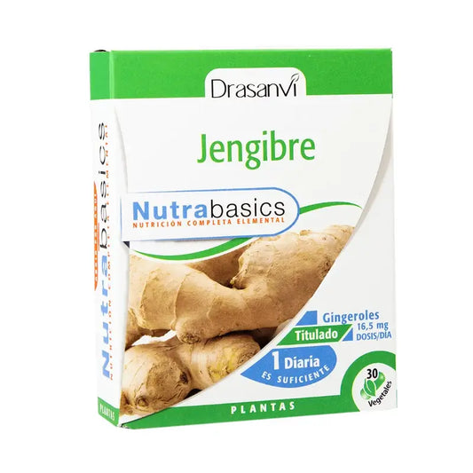 Drasanvi Inkivääri 30 kapselia, Nutrabasicos-pakkaus, Drasanvi