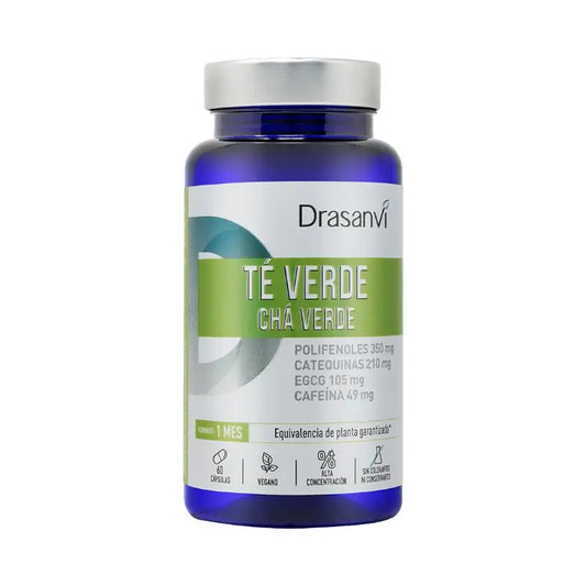 Drasanvi Vihreä tee 60 kapselia, Nutrabasicos-pakkaus, Drasanvi