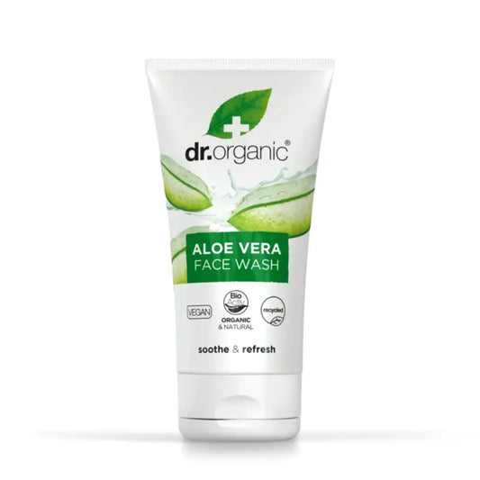 Dr.Organic Aloe Vera -kasvopuhdistusaine, hellävarainen, rauhoittava, uudistava, 125 ml