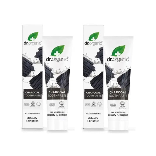Dr.Organic Activated Carbon Activated Toothpaste Whitening Toothpaste, 2X100 Ml