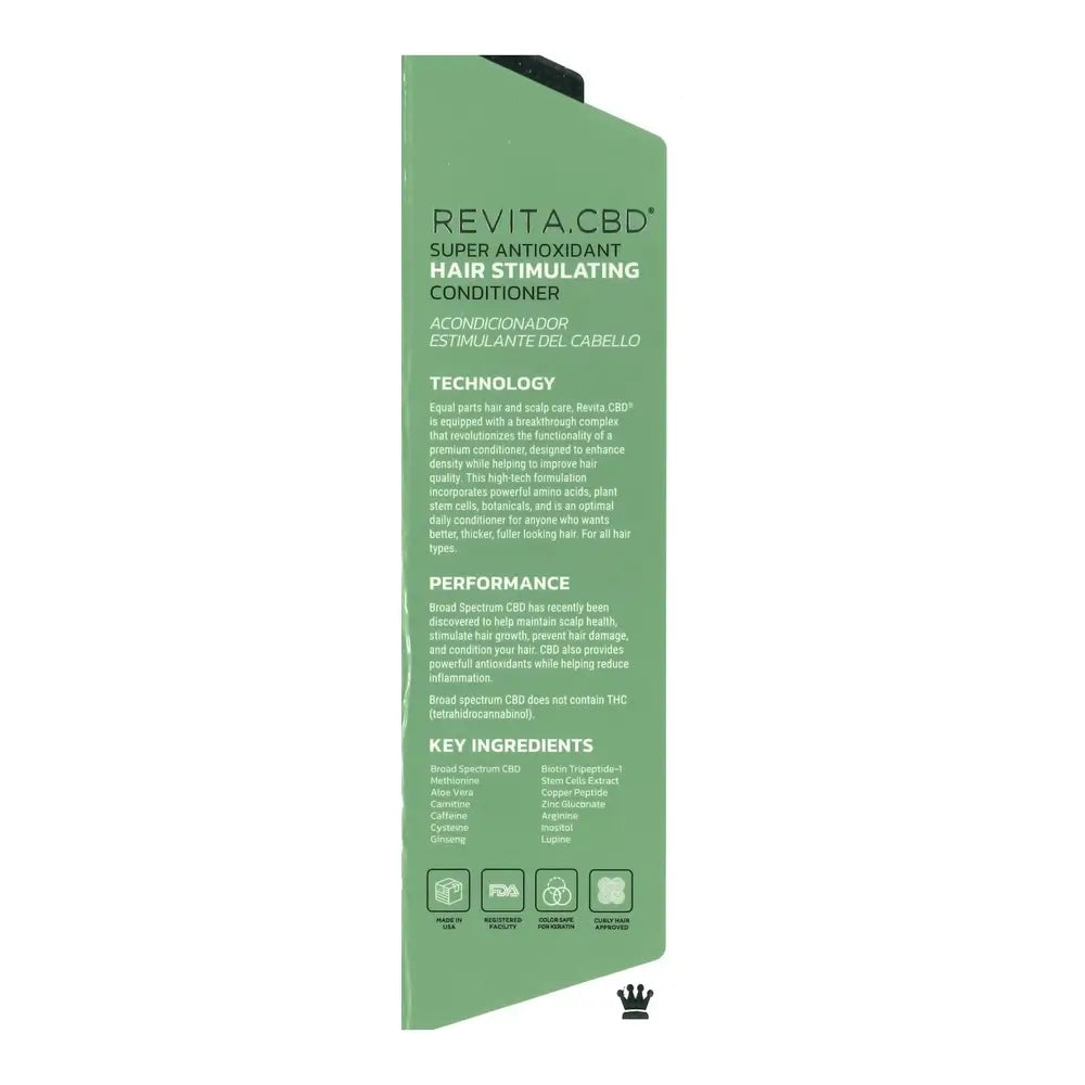 Ds Laboratories Revita CBD -hiustenhoitoaine, joka ehkäisee hiustenlähtöä, sisältää antioksidantteja ja stimuloi hiusten kasvua, 205 ml