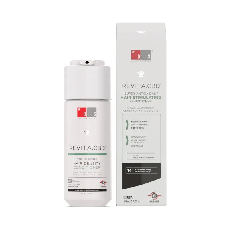 Ds Laboratories Revita CBD -hiustenhoitoaine, joka ehkäisee hiustenlähtöä, sisältää antioksidantteja ja stimuloi hiusten kasvua, 205 ml