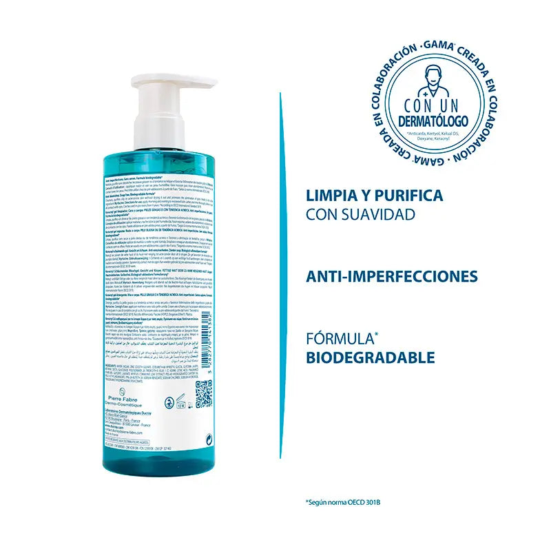 Ducray Keracnyl -puhdistusgeeli 400 ml