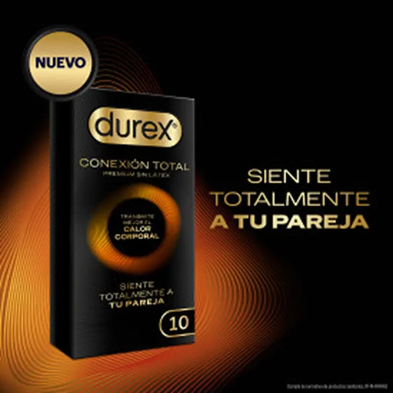 Durex Conexión Total -kondomi, erittäin ohut Plus, lateksiton, Body Feel -tekniikka, 10 kondomia