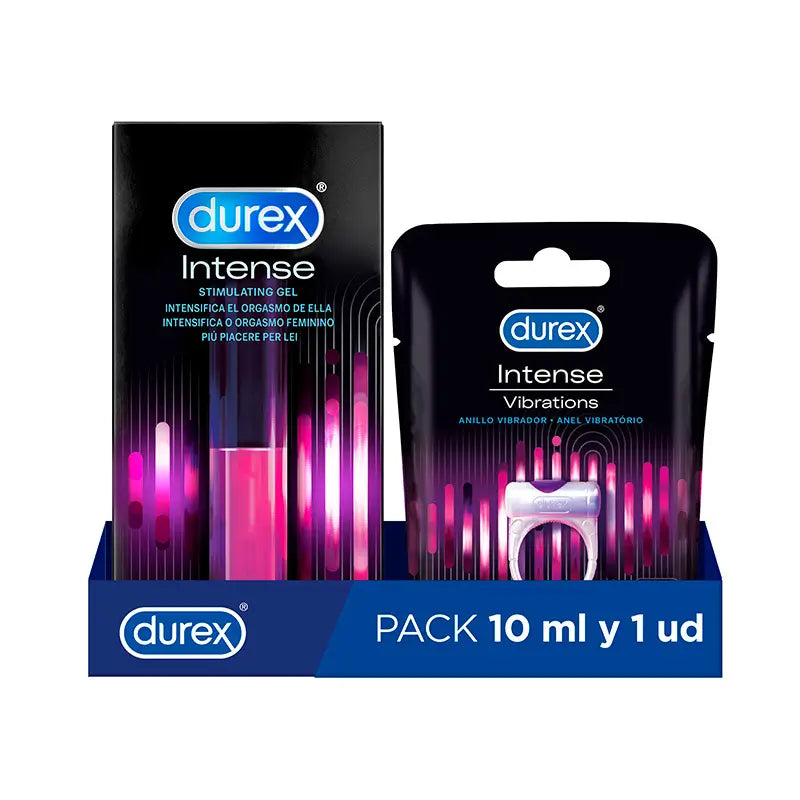Durex Pack Gel Intense Orgasmic + Intense Orgasmic Vibrations -vibro-rengas