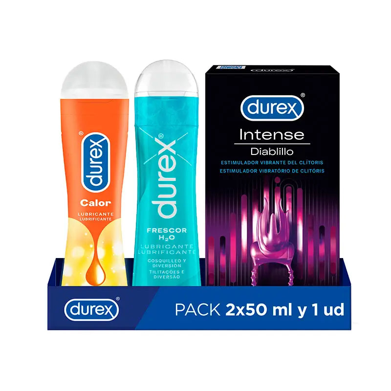 Durex Pack: Lämpövaikutteinen liukuvoide +  Viileävaikutteinen liukuvoide +  Diablillo-värähtelevä rengas
