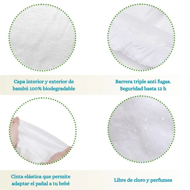 Eco Boom Pure -bambuvaippa, koko NB 0, 34 kpl