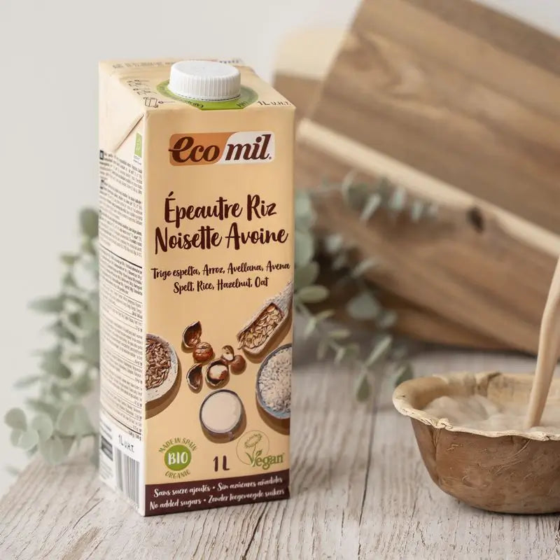 Ecomil - Spelta, riisi, hasselpähkinä, kaura (luomu), 1 l