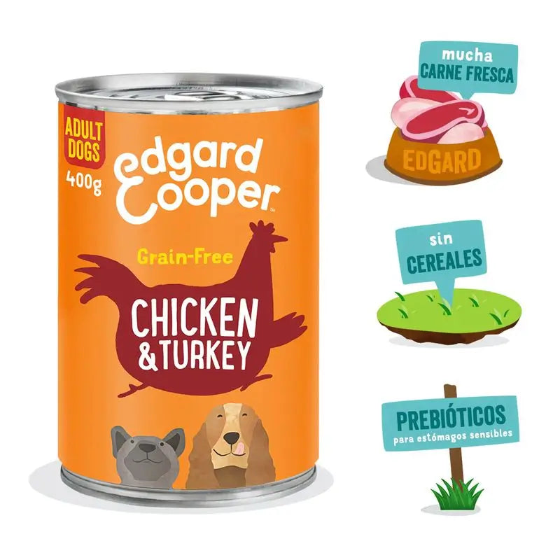 Edgard & Cooper Koirien kostearuoka 6 x 400 g, kanaa