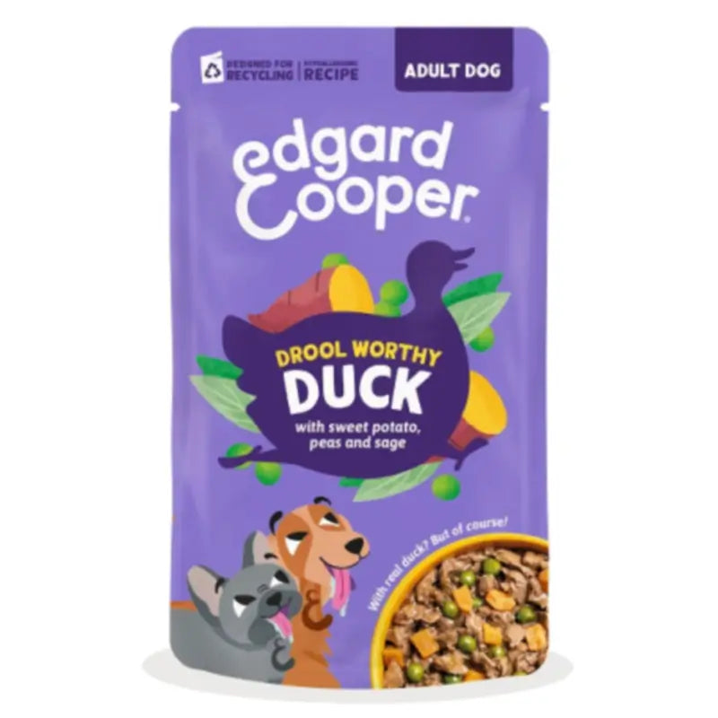 Edgard & Cooper Adult Hypoallergenic Duck Dog Food in Pouches with Sweet Potato, Peas and Sage, 8 x 150 g