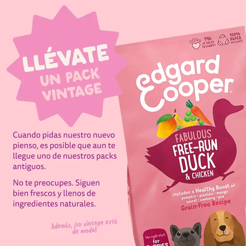 Edgard & Cooper -ruoka suurille koiranpennuille, sisältää tuoretta ankkaa ja kanaa, 12 kg