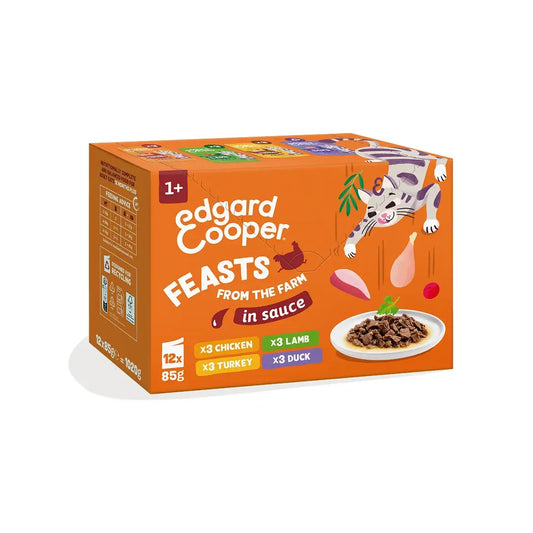 Edgard & Cooper Festines De La Granja -kastikkeessa, aikuisille tarkoitettu monipakkaus, 12 x 85 g