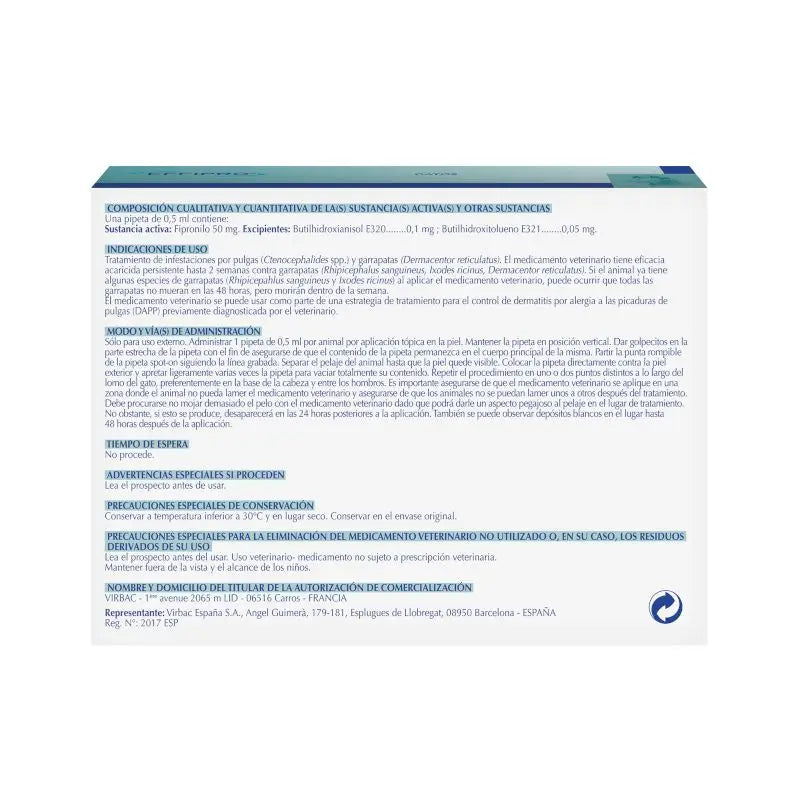 Effipro 50 mg Spot-On -kissille, 4 pipettia