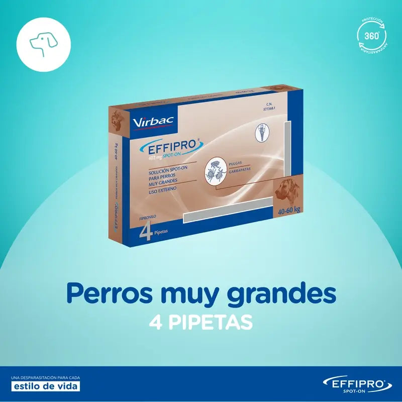 Effipro Spot-On Koirille 402 mg +40 kg, 24 pipettia