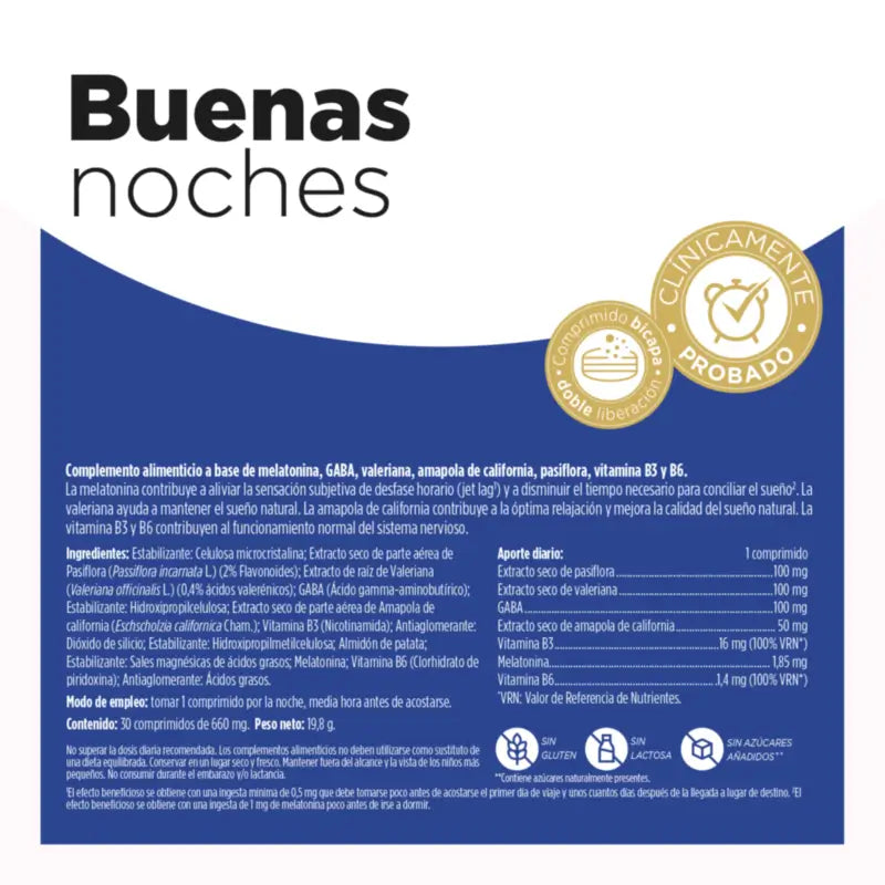 Eladiet Buenas Noches 1,85 mg melatoniinia, 30 tablettia