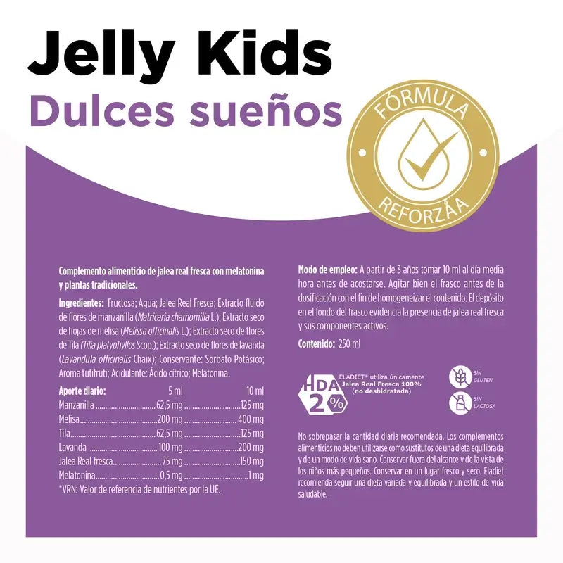 Eladiet Jelly Kids – Hyviä unia melatoniinilla, 250 ml
